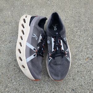 On Running Sneaker  Charcoal and Cream Men Size 14